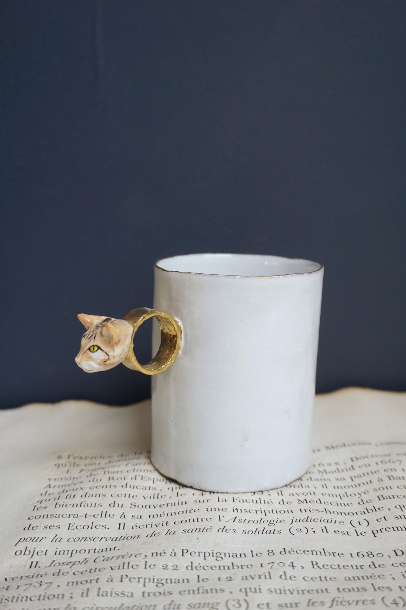 Astier de Villatte Serena Striped Cat Ring Cup