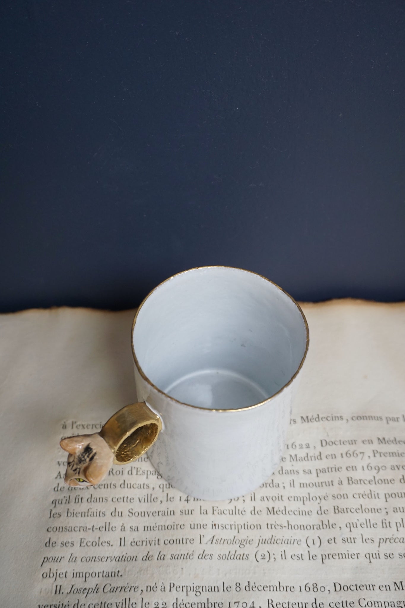 Astier de Villatte Serena Striped Cat Ring Cup