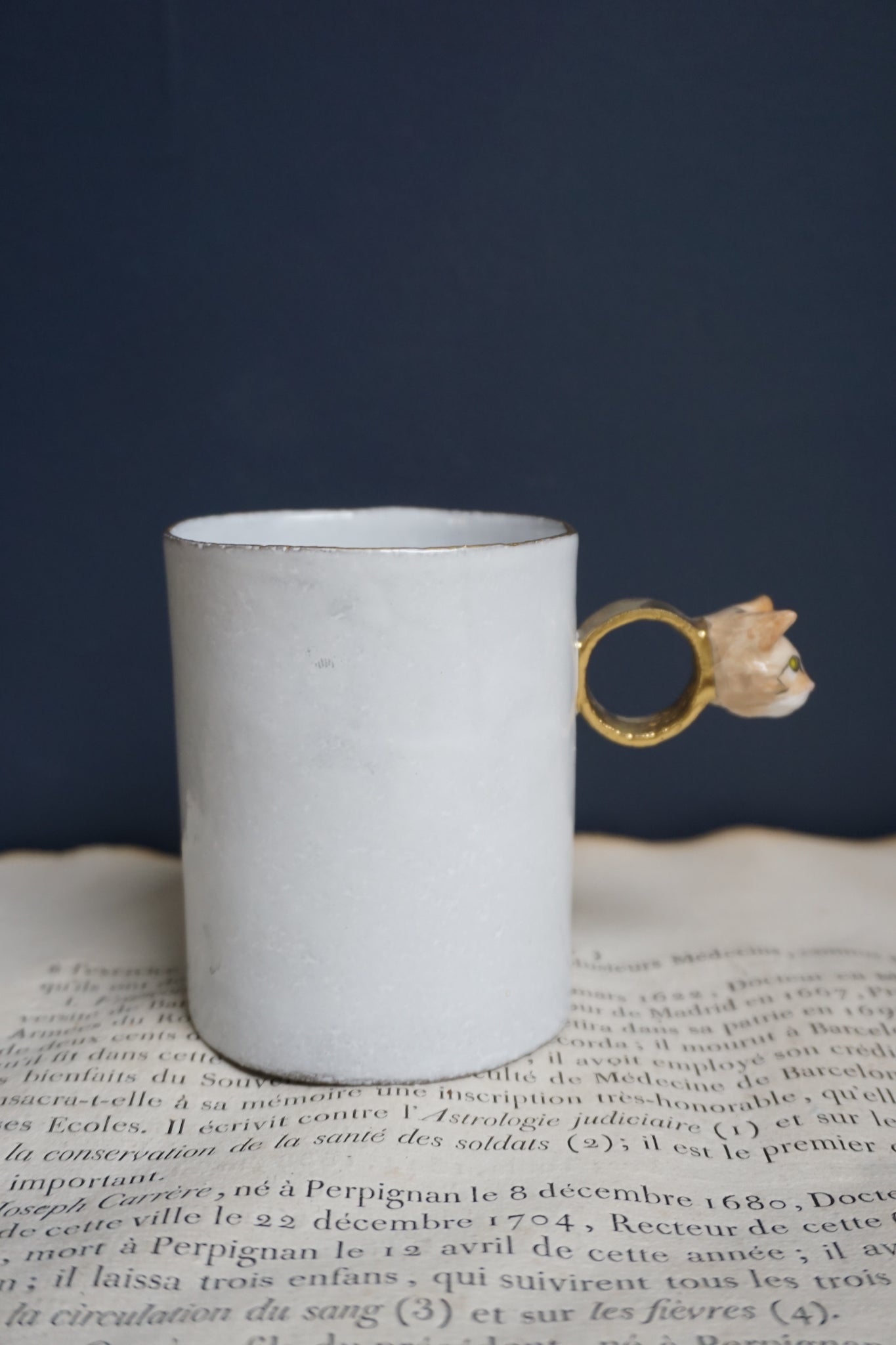 Astier de Villatte Serena Striped Cat Ring Cup