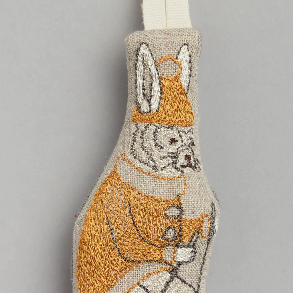 Coral & Tusk Downhill Bunny Ornament