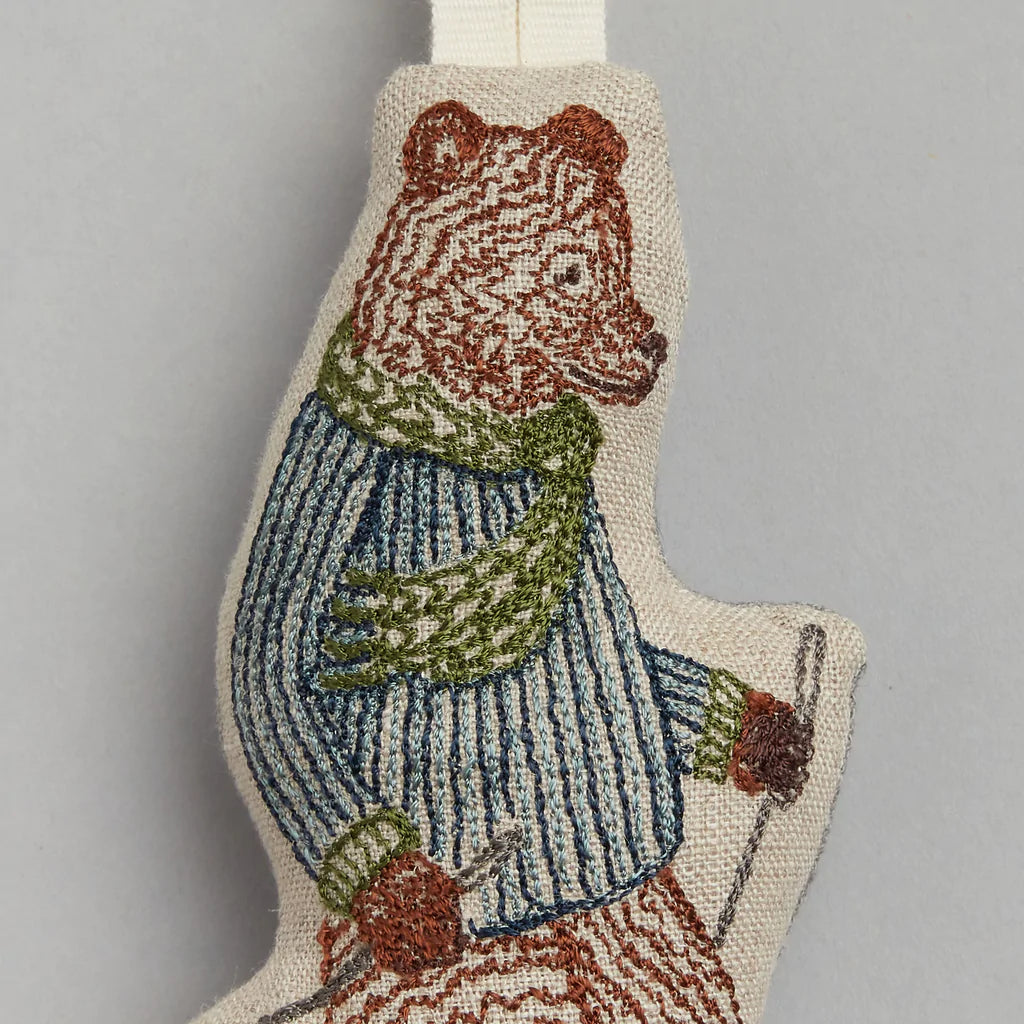 Coral & Tusk Downhill Bear Ornament