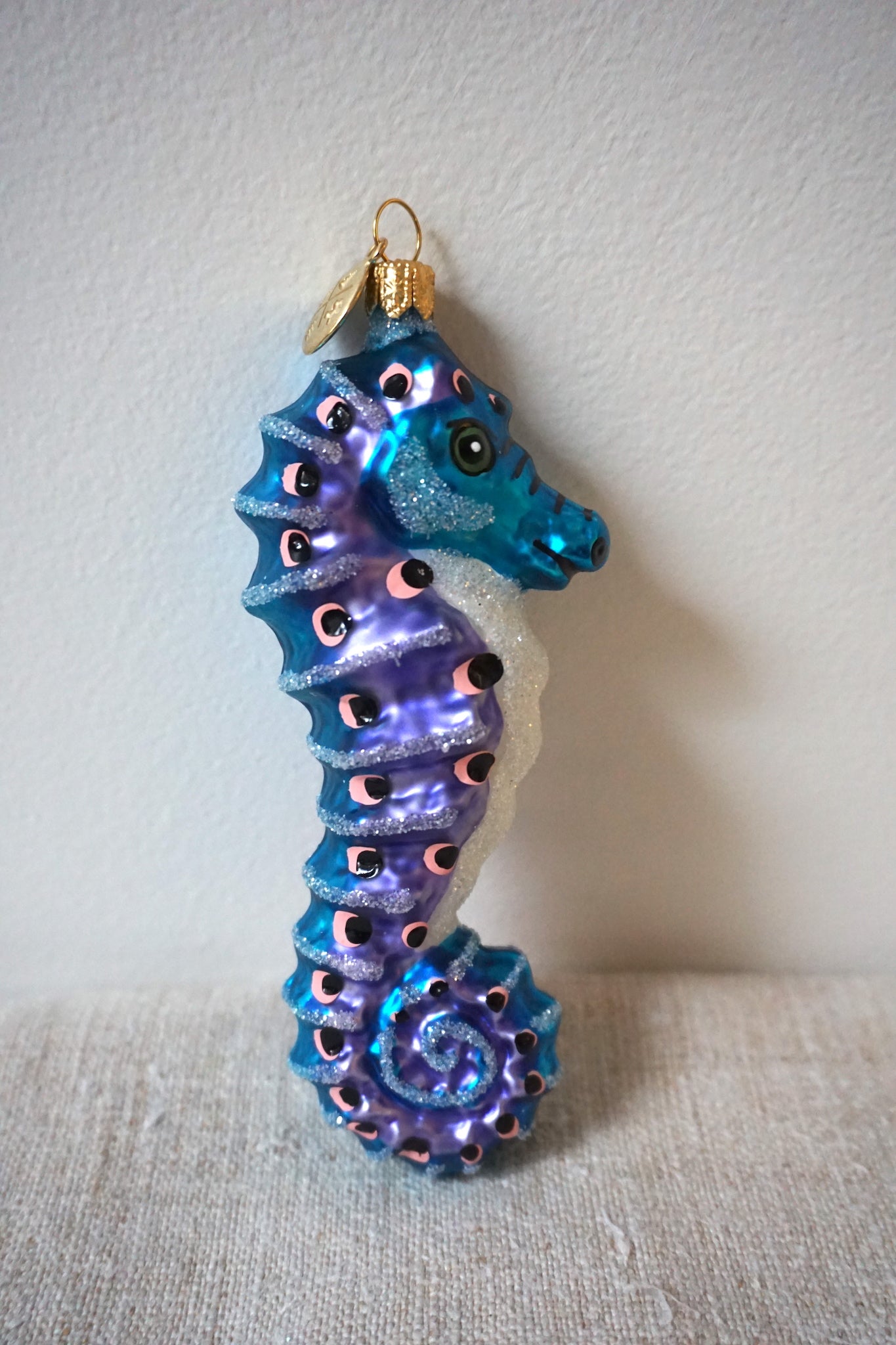 Polish Glass Christmas Ornament - Sea Horse