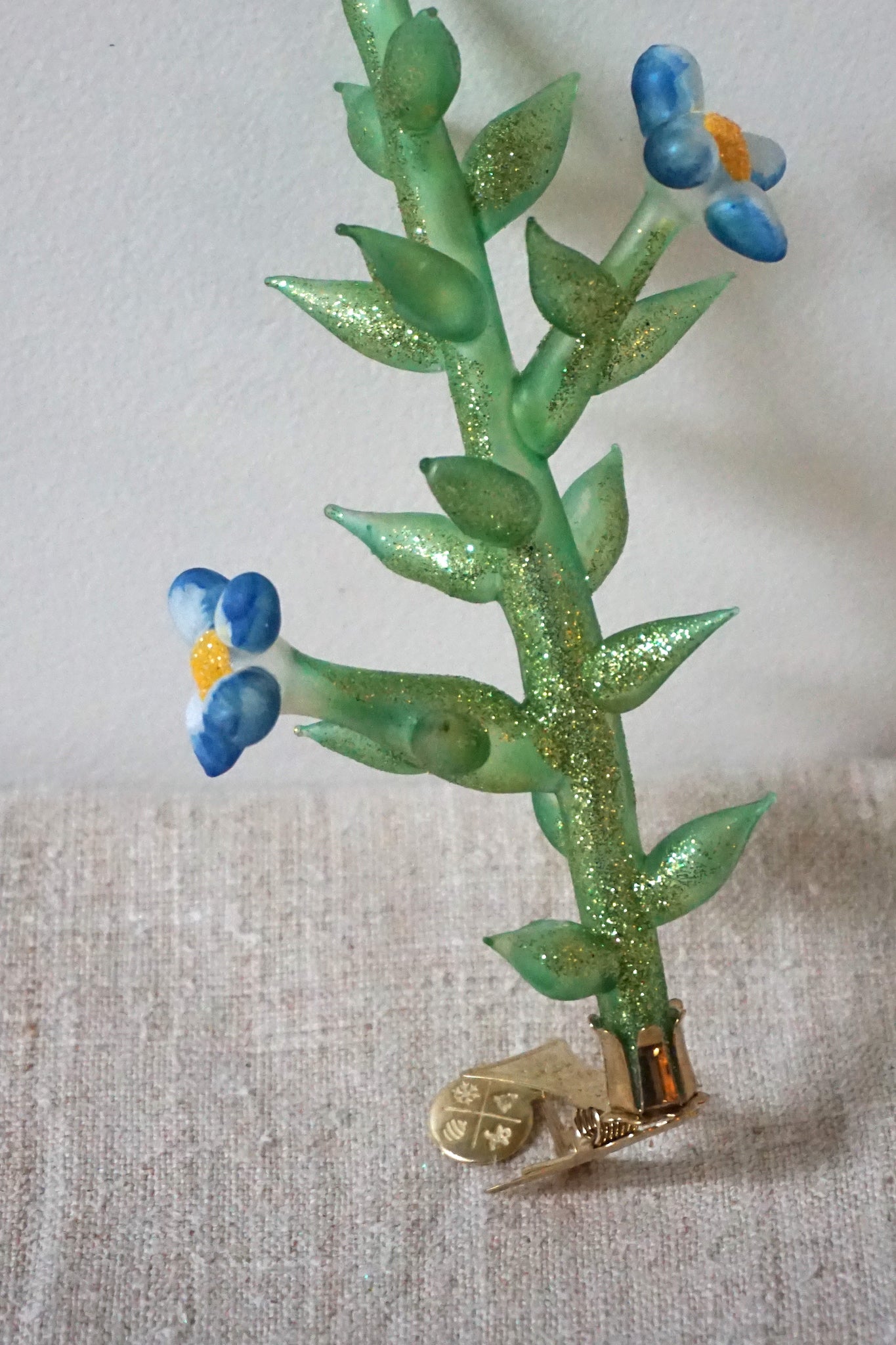 Polish Glass Christmas Ornament - Forget Me Not