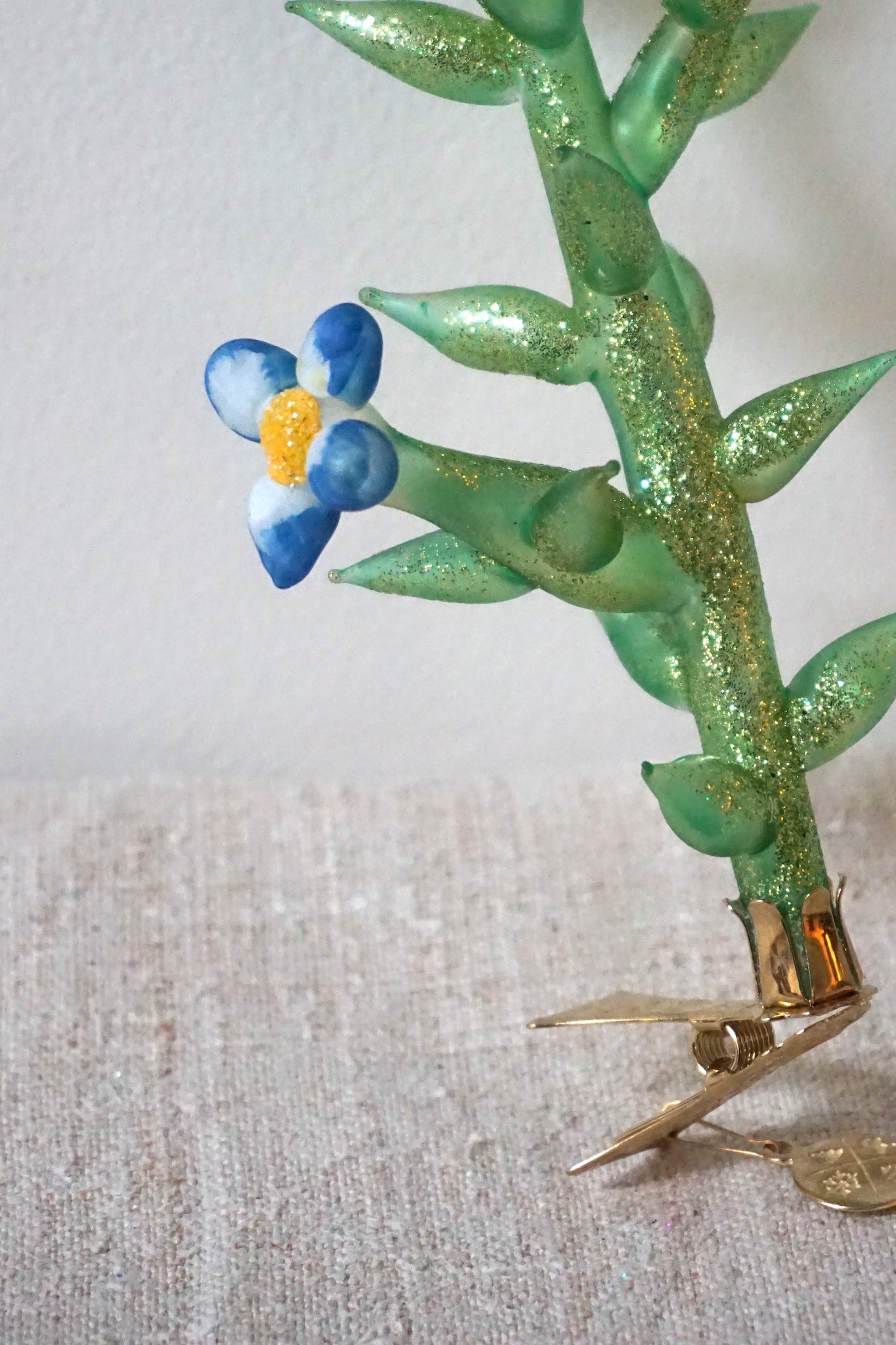 Polish Glass Christmas Ornament - Forget Me Not