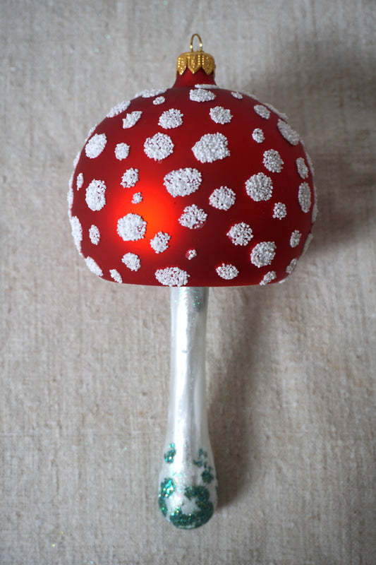 Polish Glass Christmas Ornament - Extra Large Mushroom I