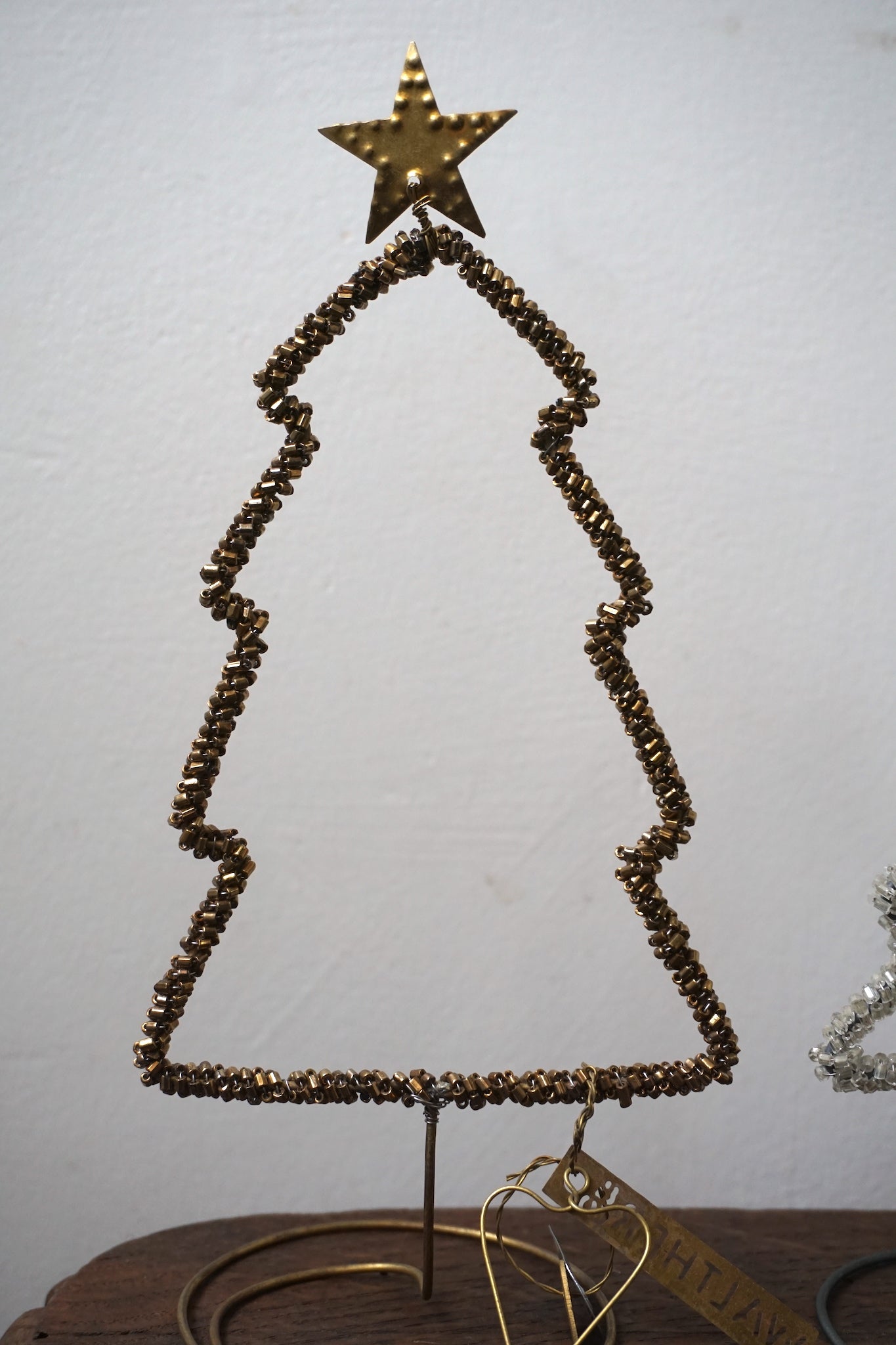 Walther & Co. Beaded Standing Christmas Tree Ornament