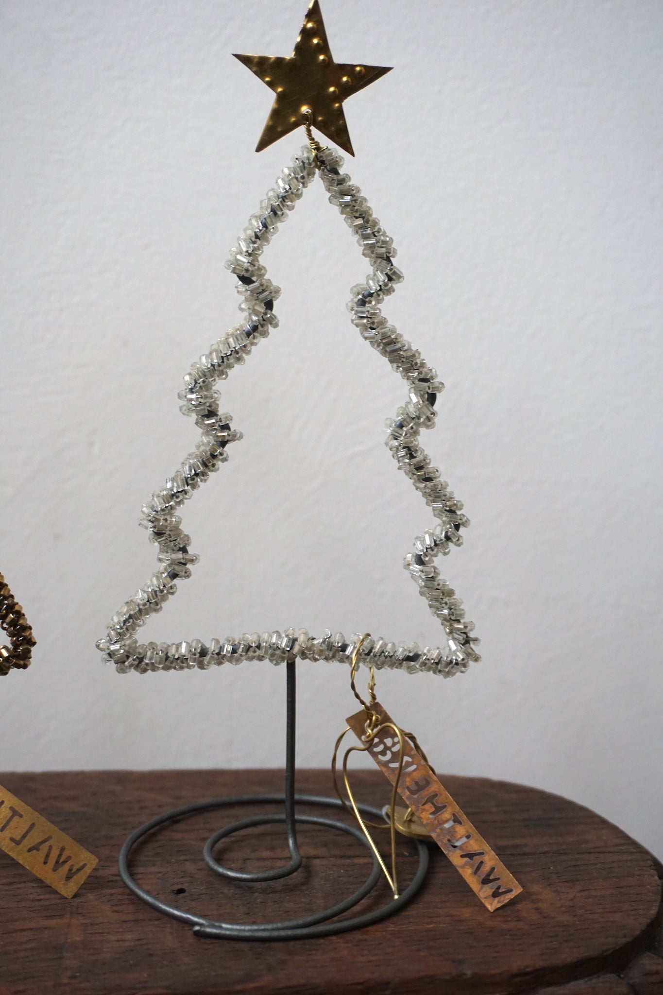 Walther & Co. Beaded Standing Christmas Tree Ornament