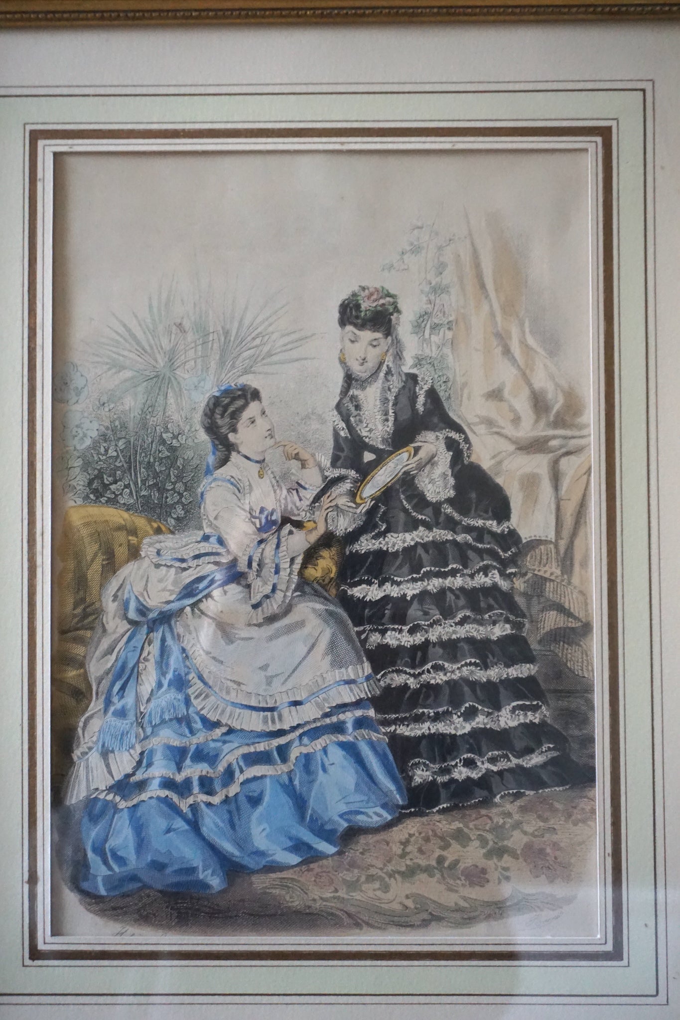 Antique French Framed Fashion Illustration II