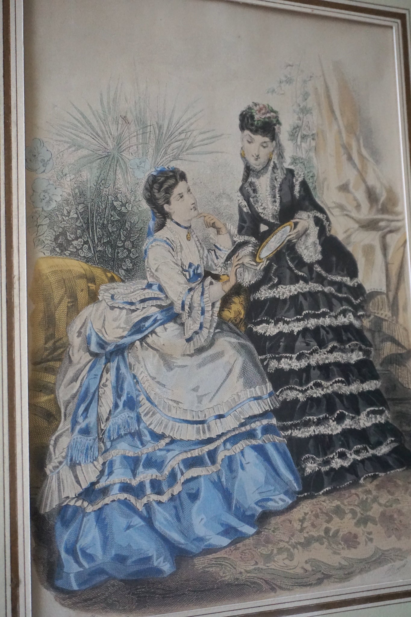 Antique French Framed Fashion Illustration II