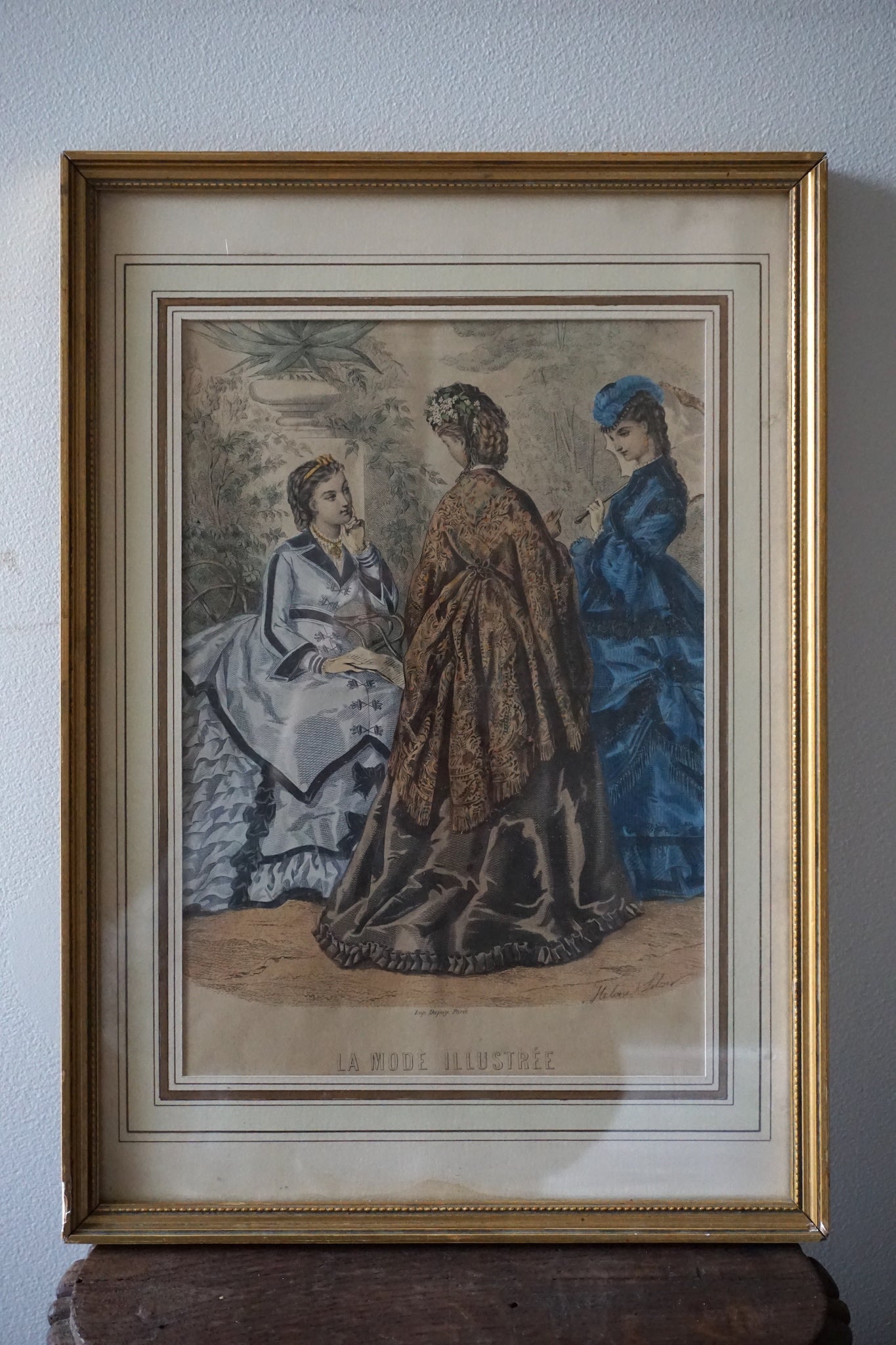 Antique French Framed Fashion Illustration I