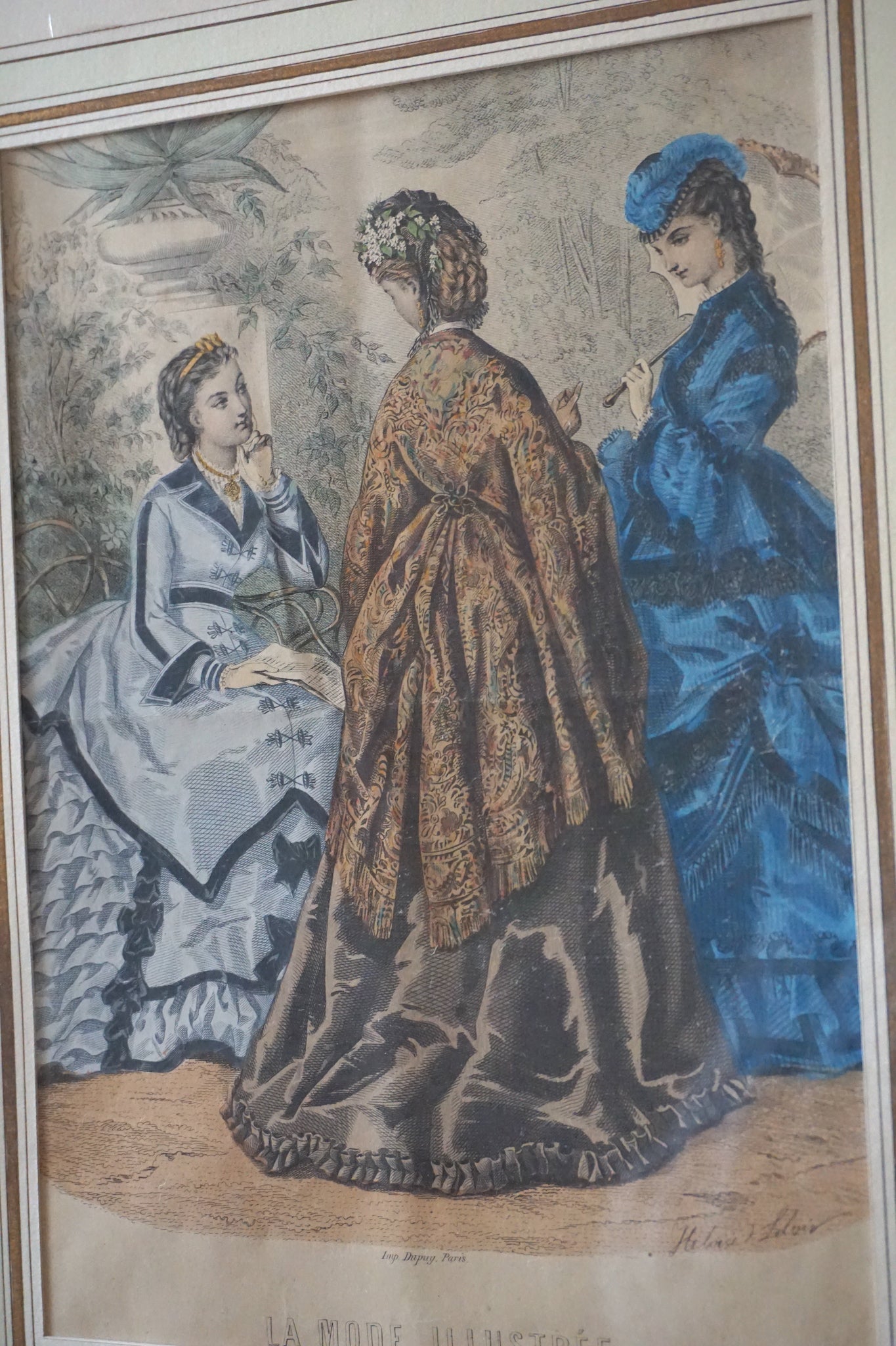 Antique French Framed Fashion Illustration I