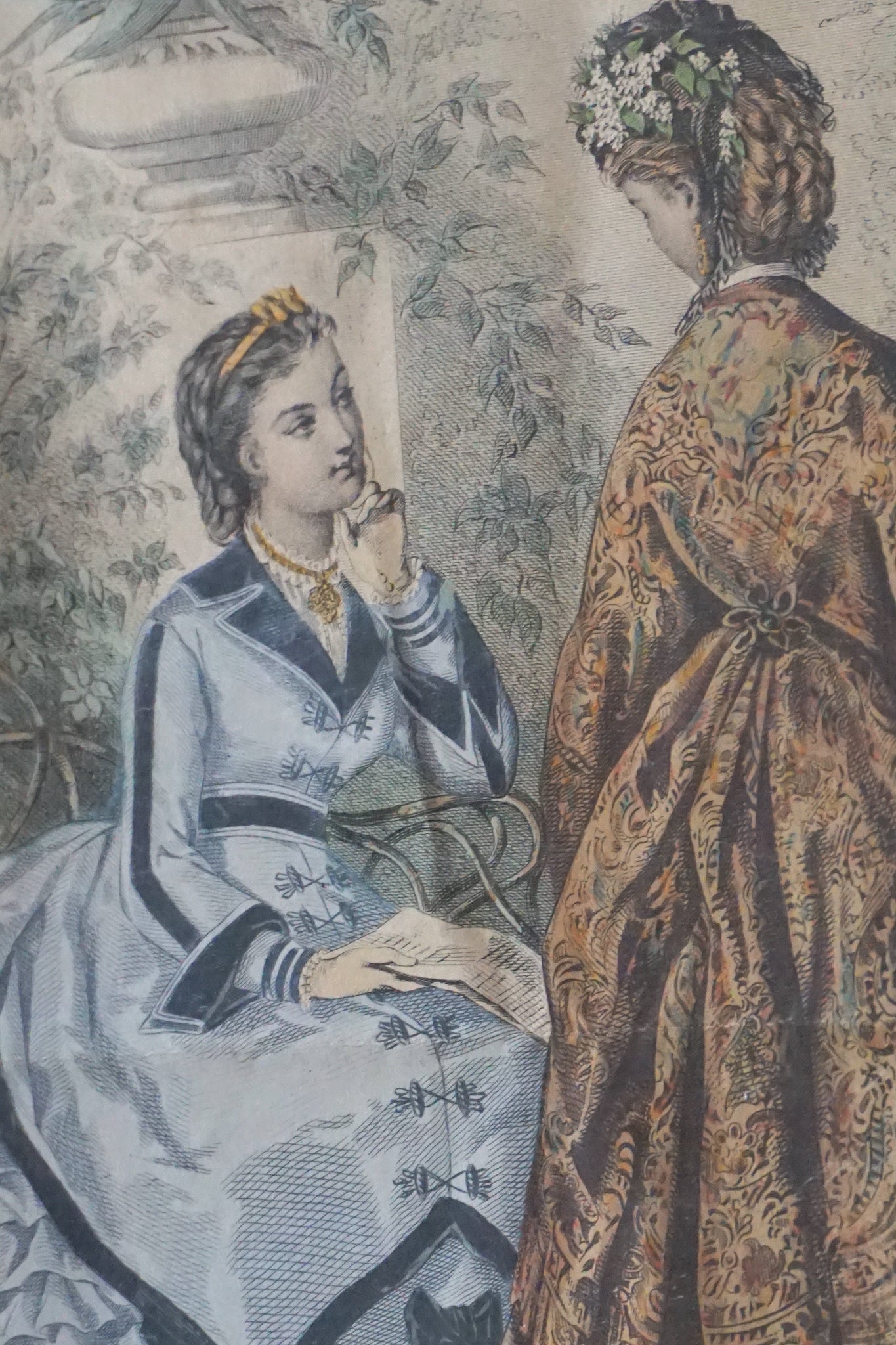 Antique French Framed Fashion Illustration I