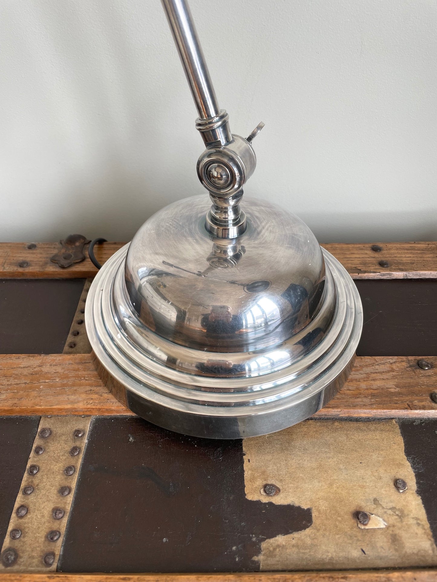 European Large Nickel Adjustable Lamp