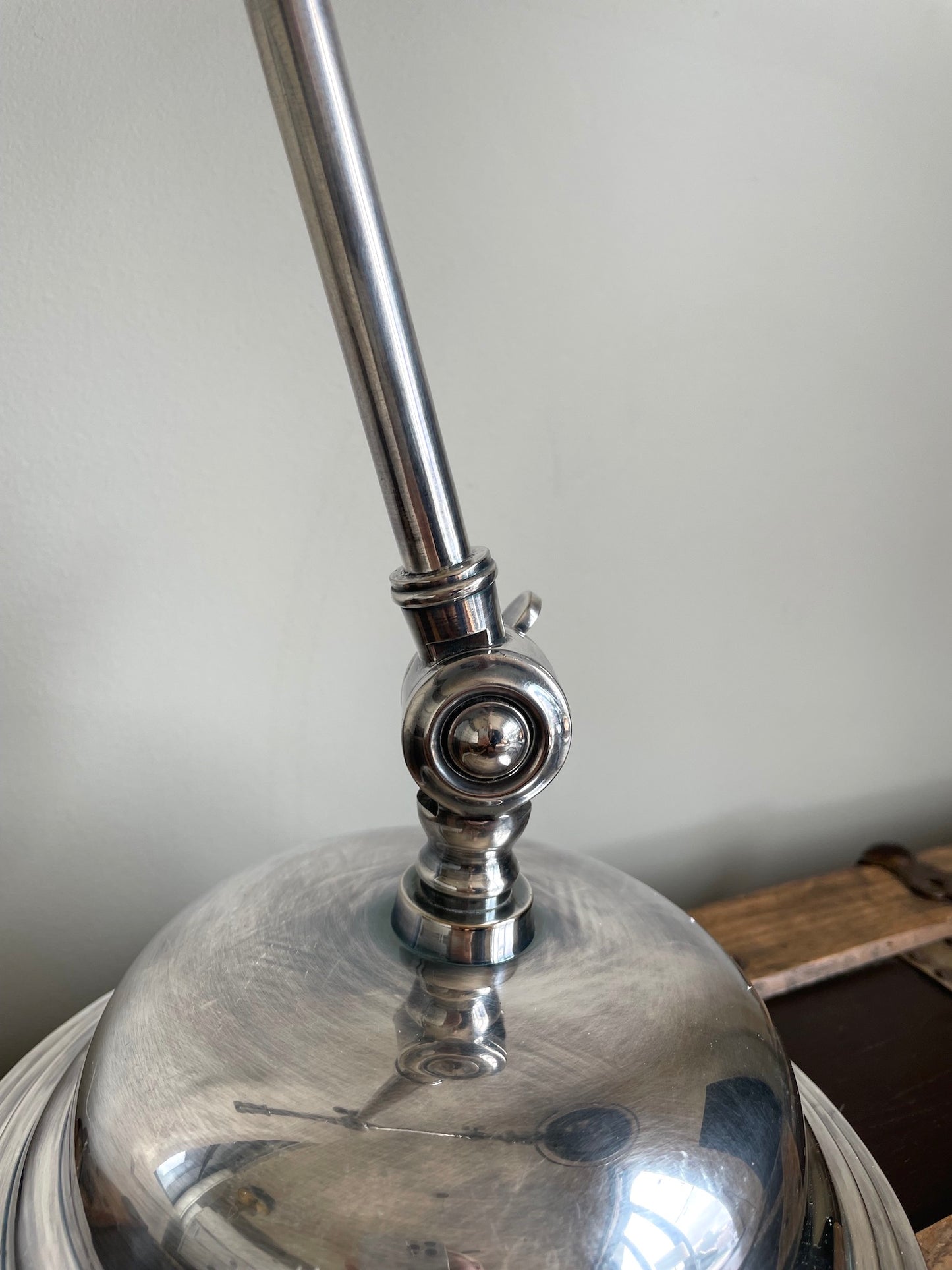 European Large Nickel Adjustable Lamp