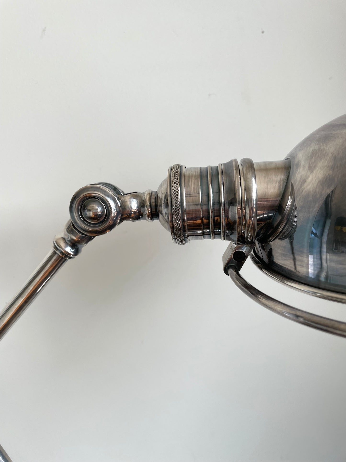 European Large Nickel Adjustable Lamp