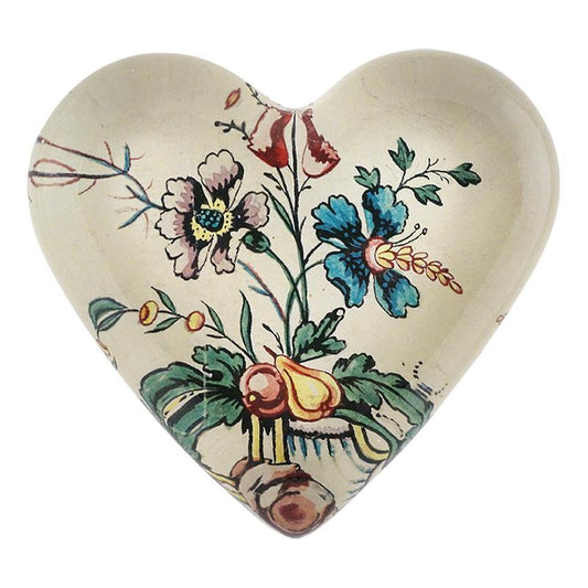 John Derian 'Sprig Bouquet (Pears)' Heart Charm Paperweight