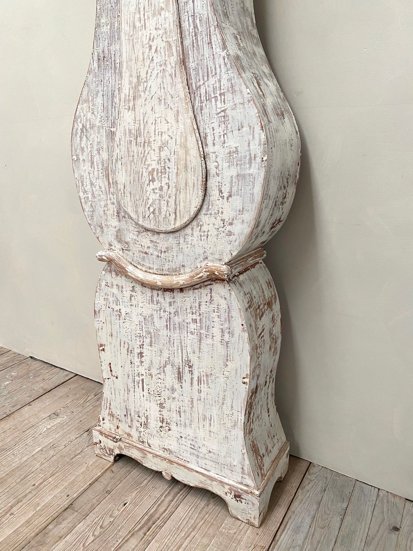 Antique Swedish Mora Clock - White Painted Finish