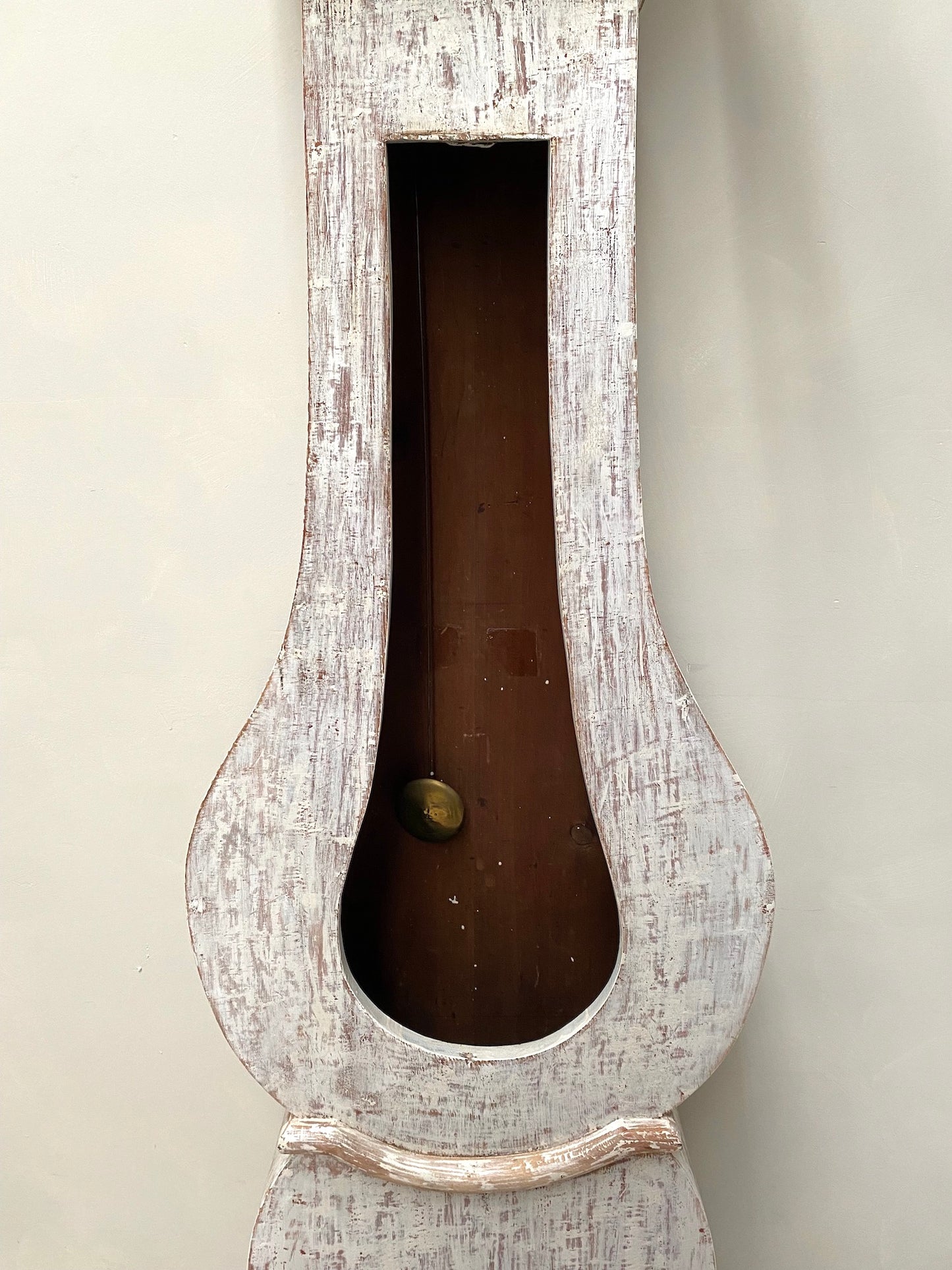 Antique Swedish Mora Clock - White Painted Finish