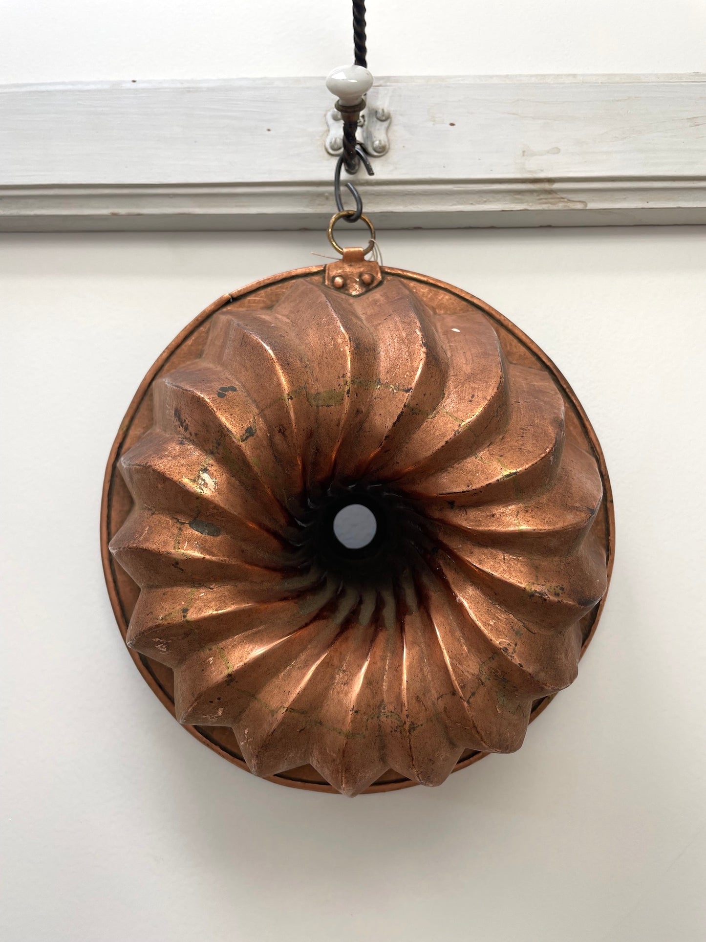 Antique French Copper Jelly Mould 'Swirled Turret'