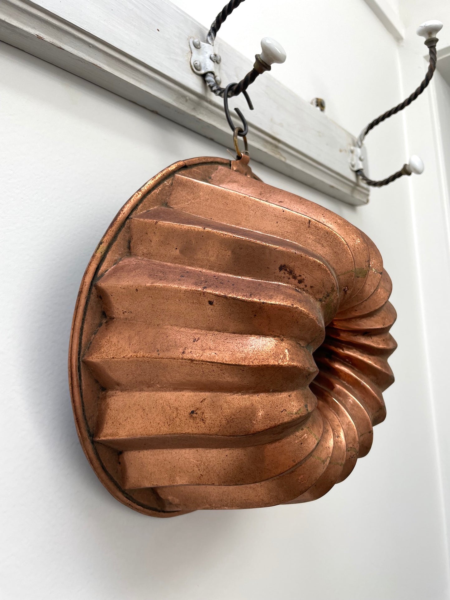 Antique French Copper Jelly Mould 'Swirled Turret'