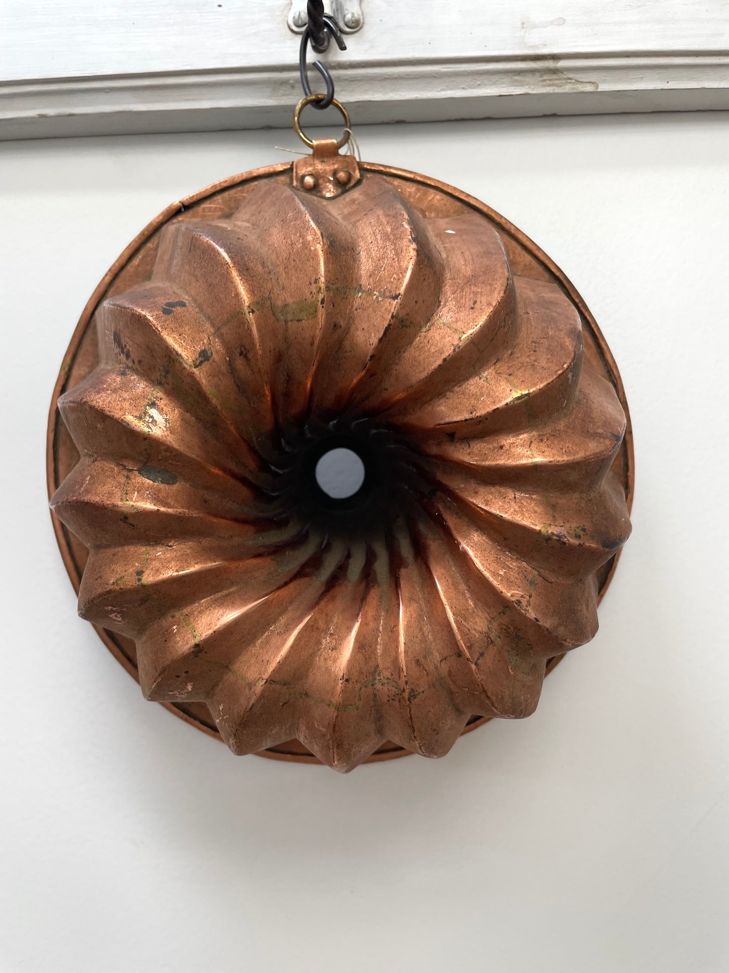 Antique French Copper Jelly Mould 'Swirled Turret'