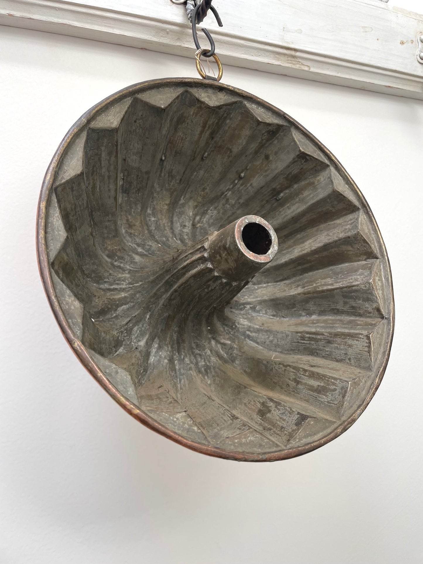 Antique French Copper Jelly Mould 'Swirled Turret'