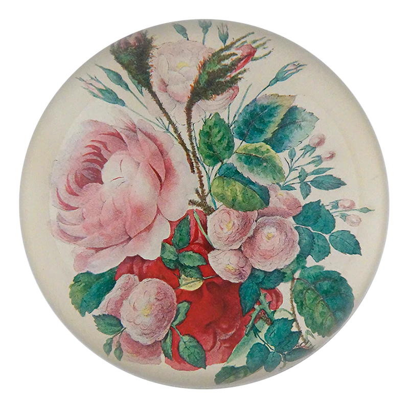 John Derian 'Pink Roses' Dome Paperweight