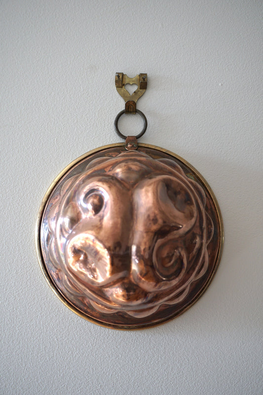 Vintage French Copper Jelly Mould 'Small Swirl'