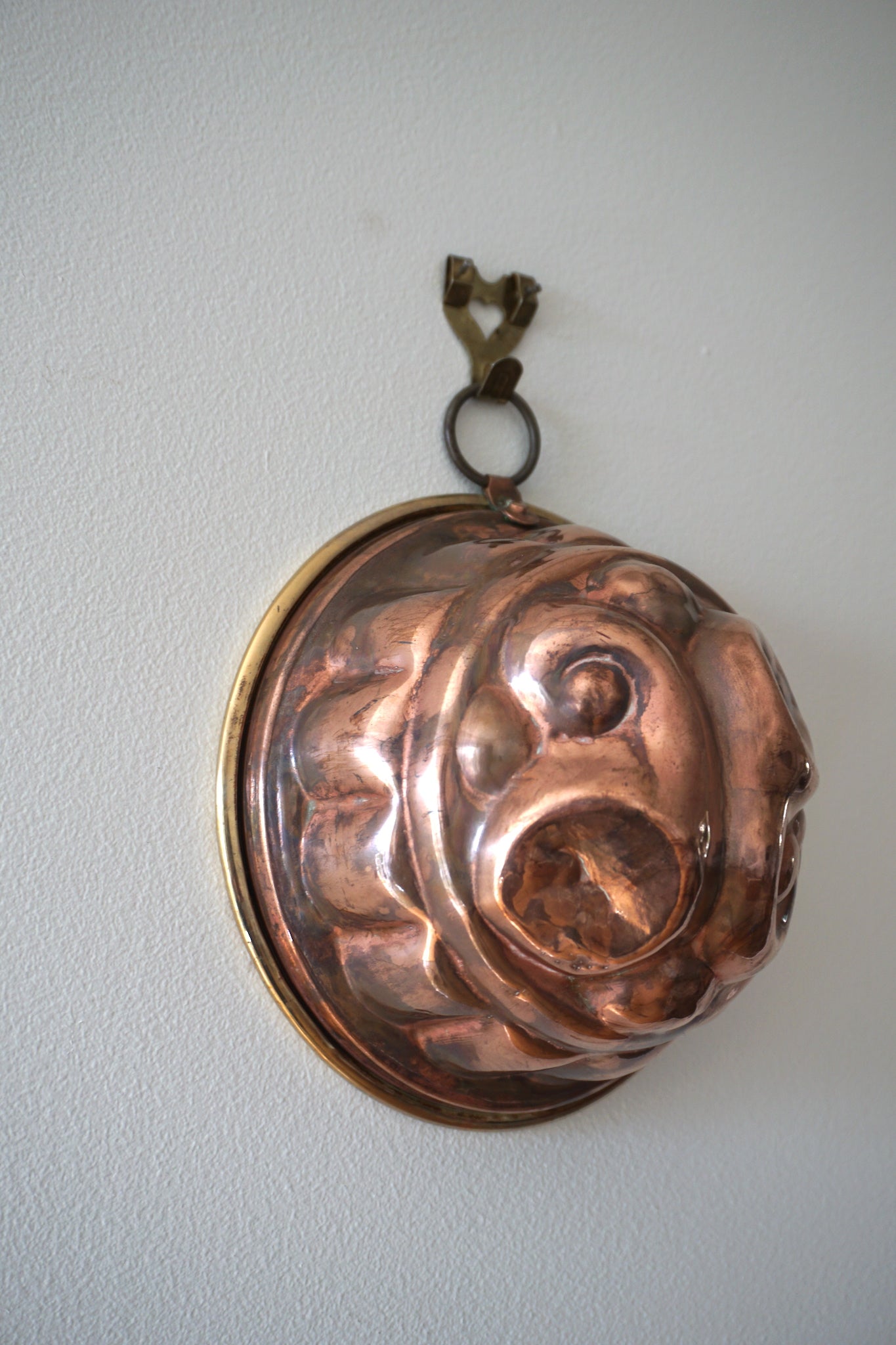 Vintage French Copper Jelly Mould 'Small Swirl'