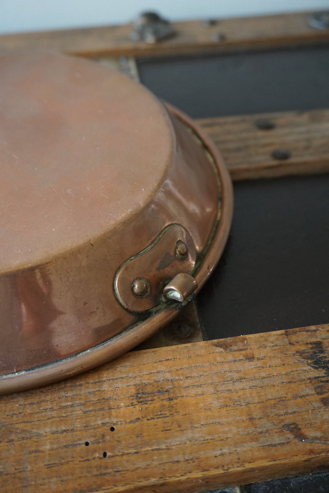 Vintage French Set of 2 Copper Skillets