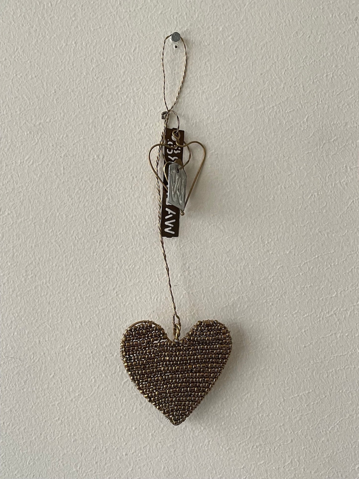 Walther & Co. Gold Bead Heart Ornament