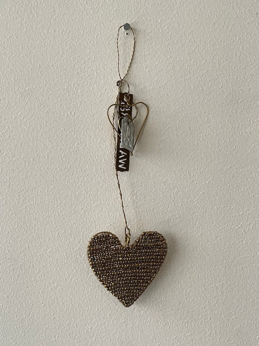 Walther & Co. Gold Bead Heart Ornament