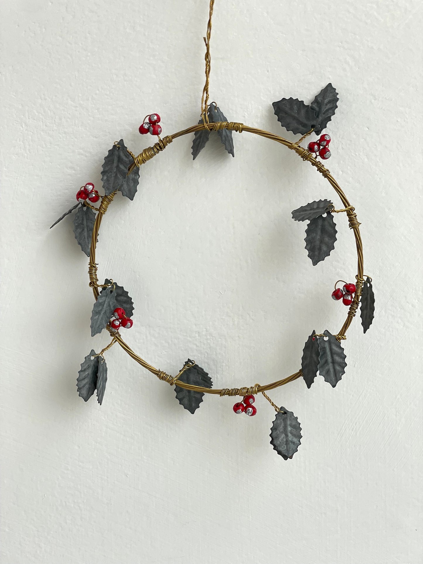 Walther & Co. Small Holly Wreath Ornament