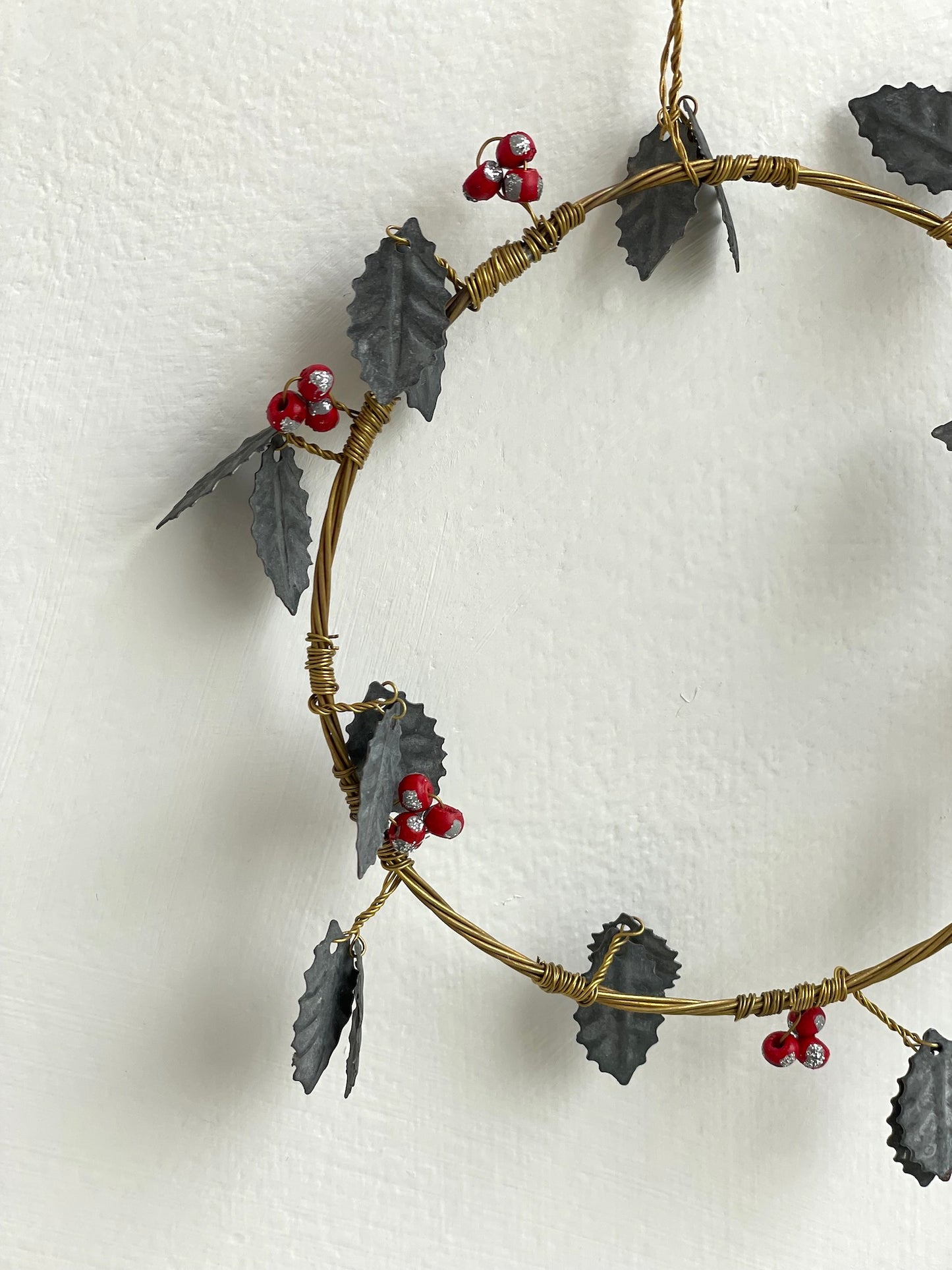 Walther & Co. Small Holly Wreath Ornament