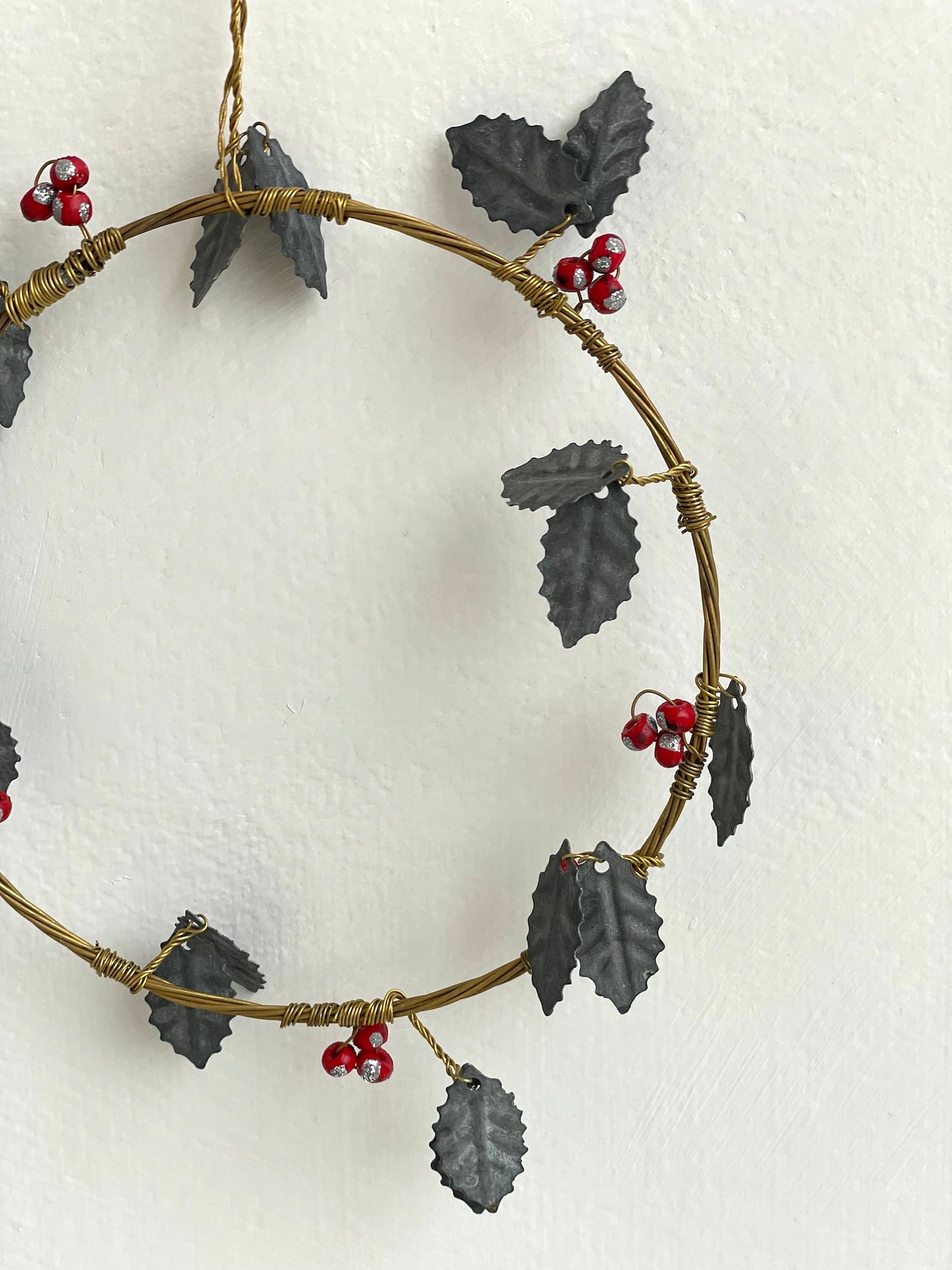 Walther & Co. Small Holly Wreath Ornament