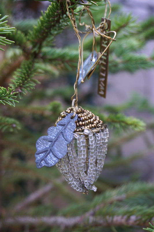 Walther & Co. Oak Beaded Acorn Ornament
