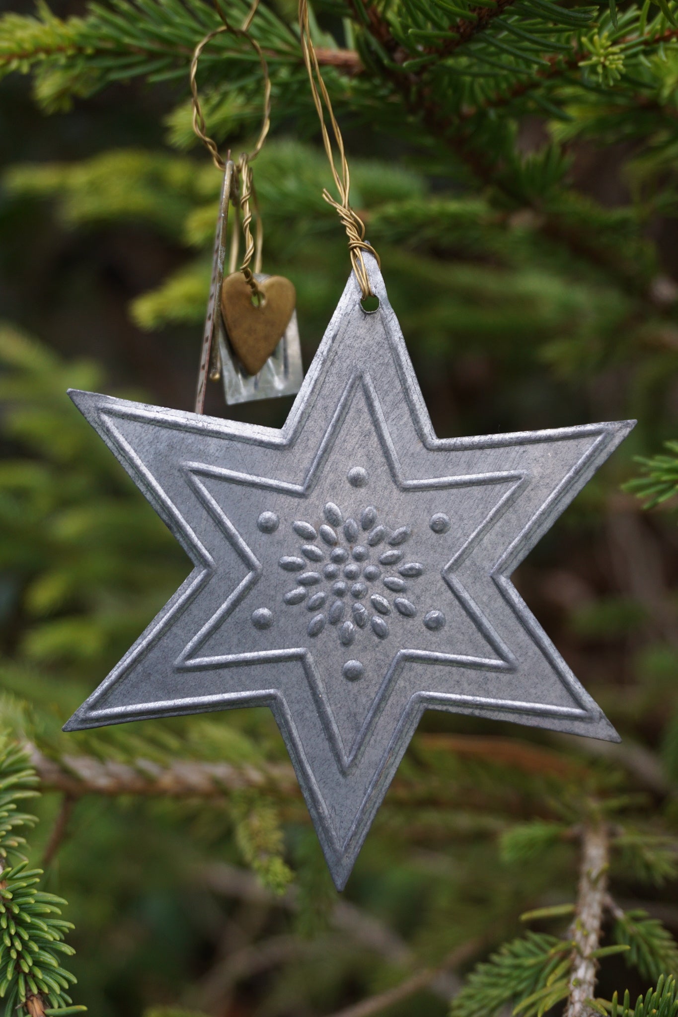 Walther & Co. Zinc Star Pressed Metal Ornament