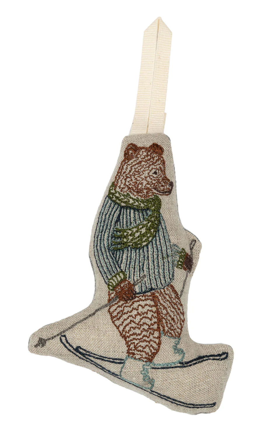 Coral & Tusk Downhill Bear Ornament