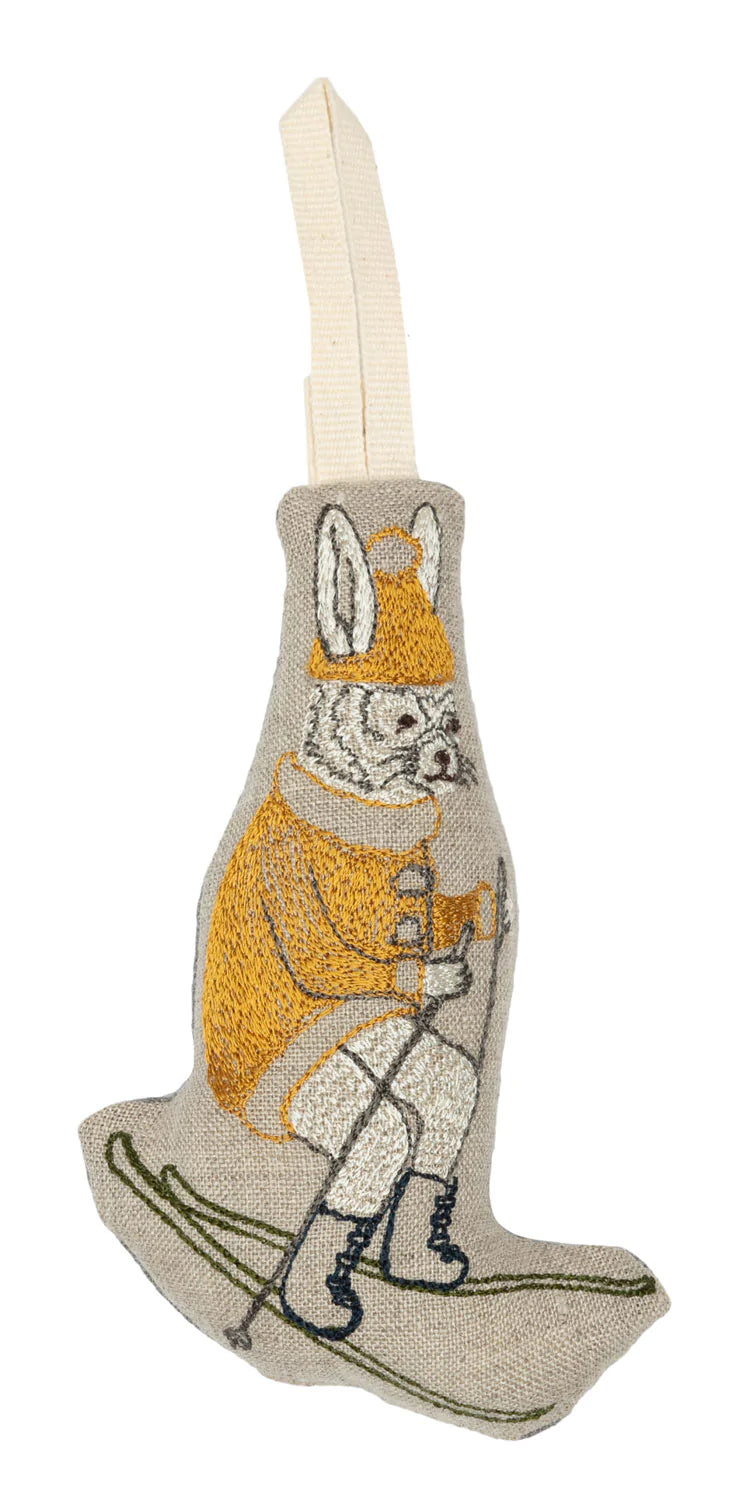 Coral & Tusk Downhill Bunny Ornament