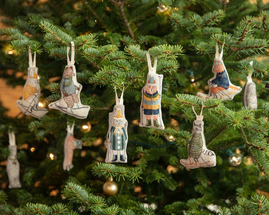 Coral & Tusk Downhill Bunny Ornament