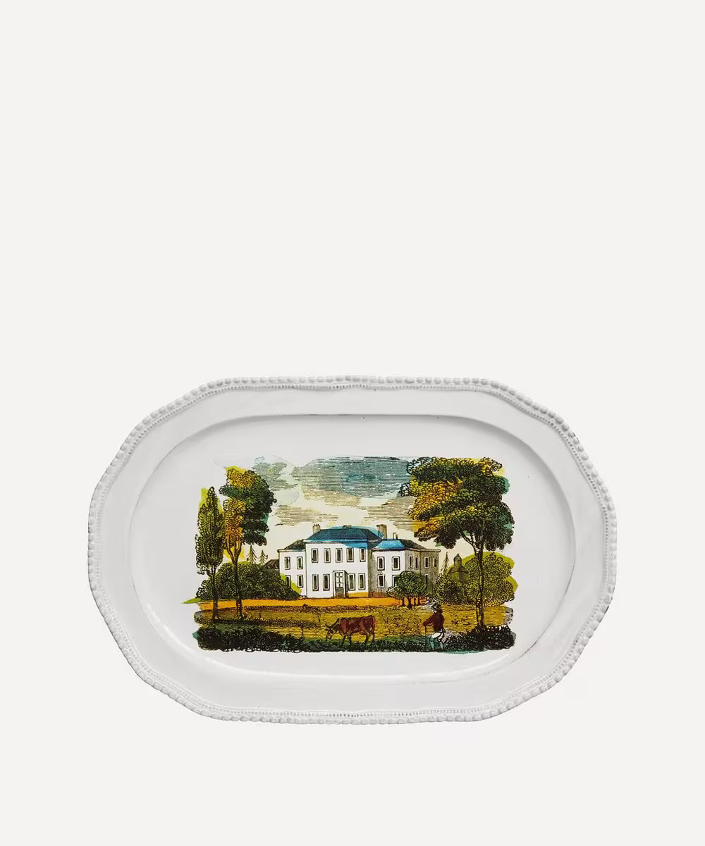 Astier de Villatte John Derian Platter With Manor House - RETIRED