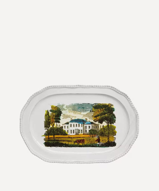 Astier de Villatte John Derian Platter With Manor House - RETIRED
