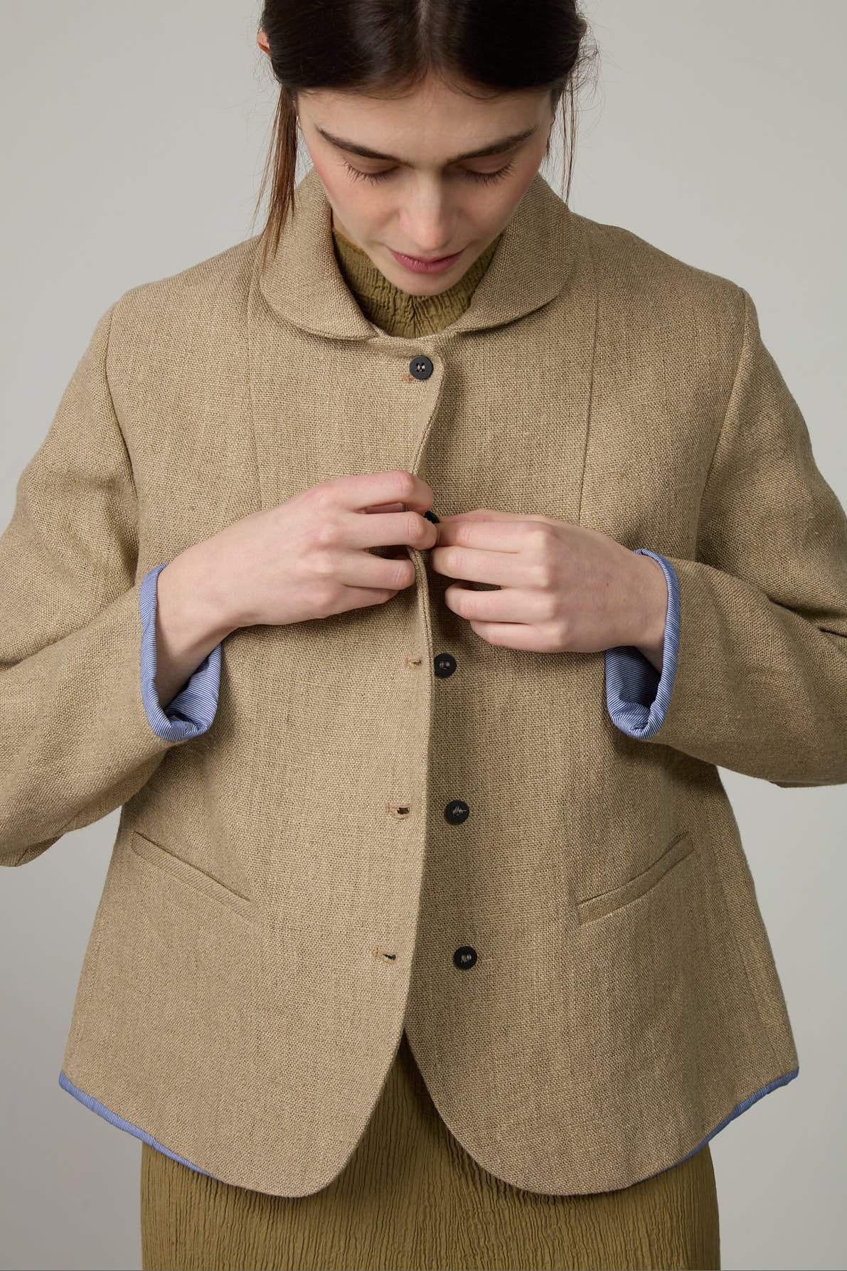 Minina Juliette Short Jacket - Raw Linen LAST ONE Size 44