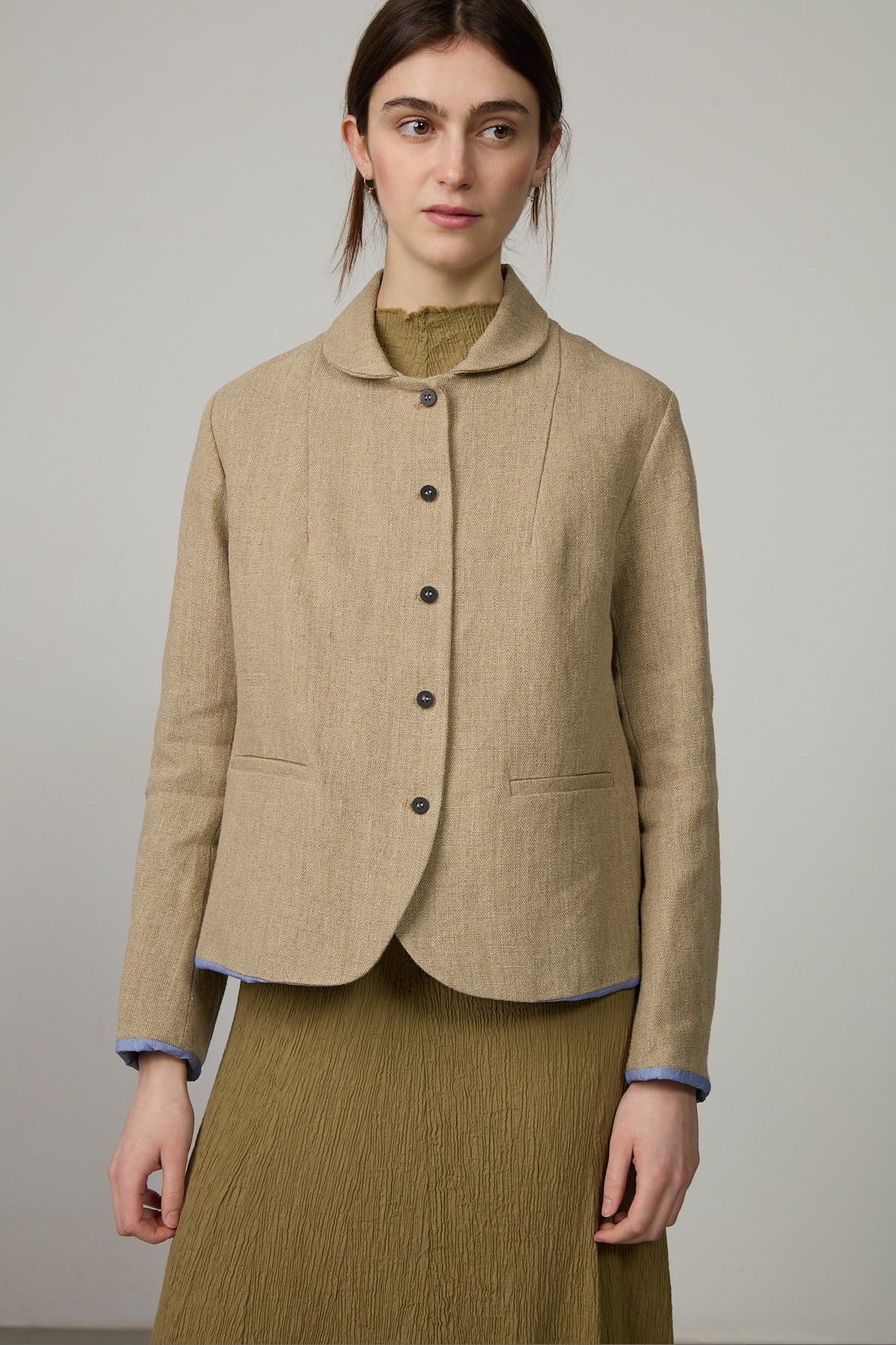 Minina Juliette Short Jacket - Raw Linen LAST ONE Size 44