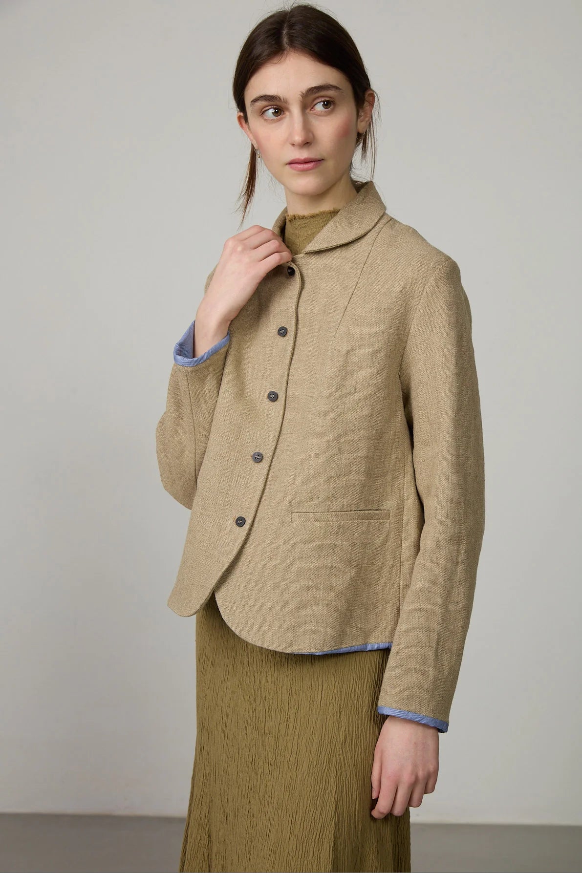 Minina Juliette Short Jacket - Raw Linen LAST ONE Size 44