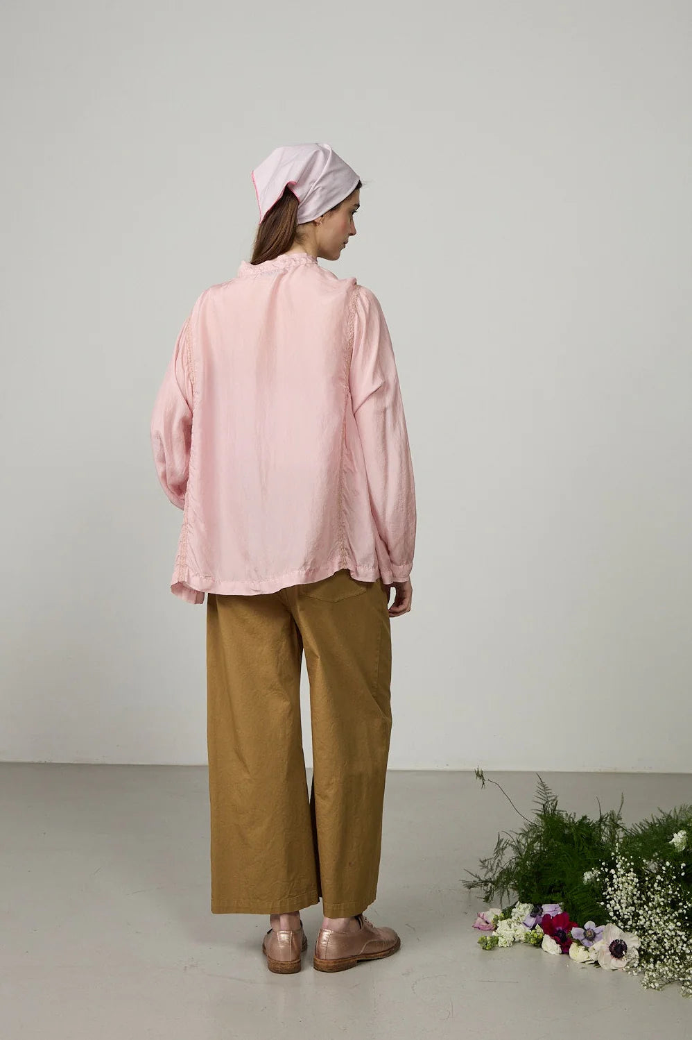Minina Straight Leg Cotton Drill Trousers - Jute LAST ONE Size 40
