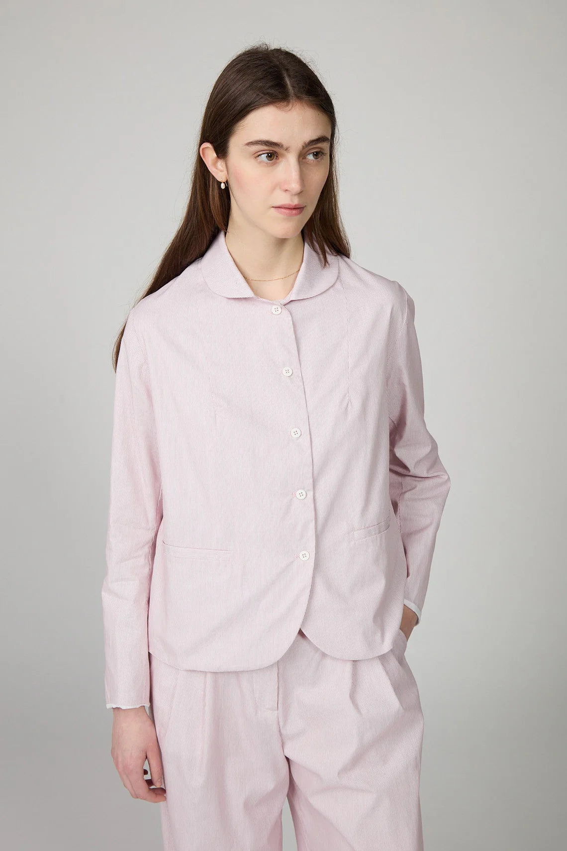 Minina Juliette Short Jacket - Red Stripe Cotton