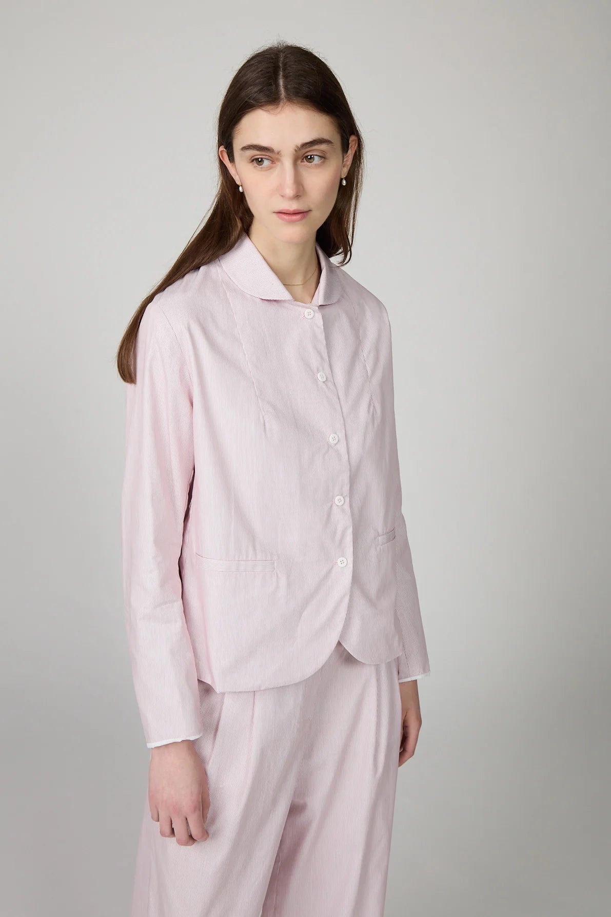 Minina Juliette Short Jacket - Red Stripe Cotton