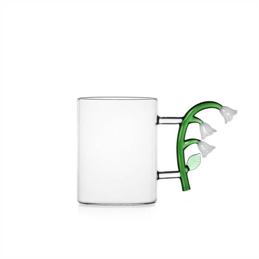 Glass Mug Pair - Lily Of The Valley