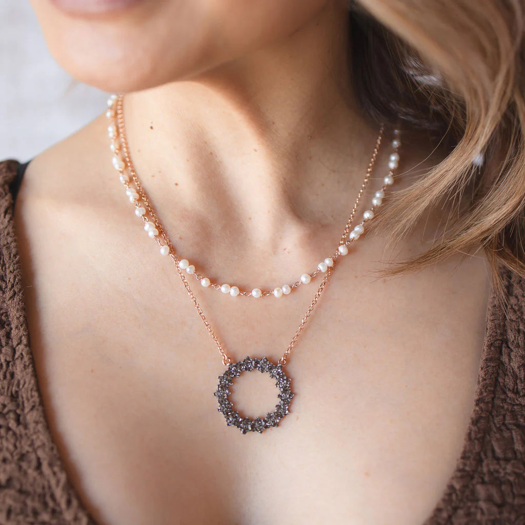 Italian Short Cream Seed Pearl Necklace